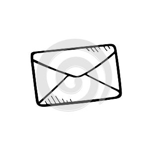 Mail icon element. Envelopes for postcard. Doodle style letter.